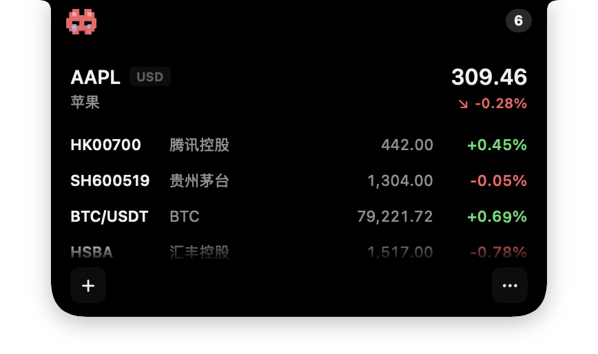 Stock Island 顯示緊湊的行情列表